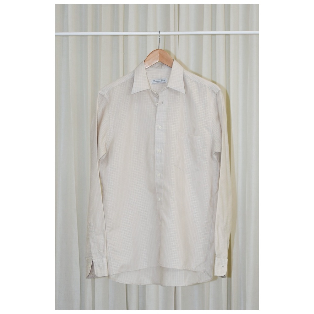 Vintage Christian Dior Men's Cream Shirt
